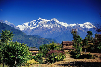 Nature, Houses, Trees, Mountains, Asia, Vegetation HD wallpaper