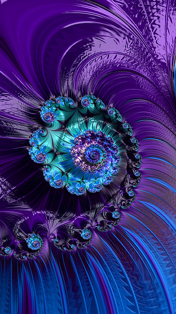 Fractal Art for your Smart or Tablet, blue, purple, CGI, psychedelic, trippy, Abstract, fractal, abstract blue, abstract purple HD phone wallpaper