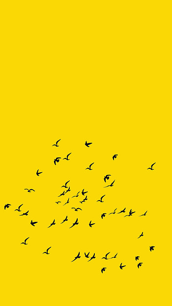 Yellow Aesthetic, Yellow Aesthetic Birds Painting HD phone wallpaper