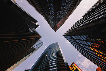 Cities, Architecture, Skyscrapers, Bottom View HD wallpaper