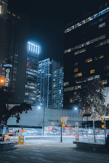 Cities, City, Building, Road, Neon HD phone wallpaper