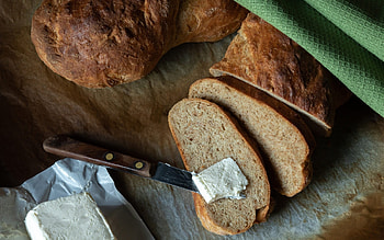 Bread and Butter, , knife, bread, butter, napkin HD wallpaper