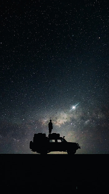 Preview stars, sky, space, car HD phone wallpaper