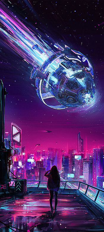Cyber Comet, Future HD phone wallpaper