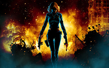 Black Widow Walking Through Fire, black-widow, artwork, superheroes HD wallpaper