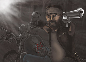 Outlaw Biker Digital Painting | theartofgronith HD wallpaper