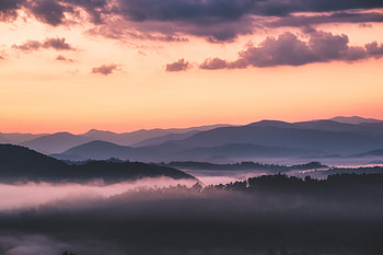 Landscape Mountains Clouds Sky Trees Sunrise , landscape, mountains, clouds, sky, sunrise, nature HD wallpaper