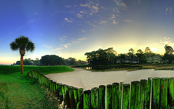 Cities, Trees, Grass, Sand, City, Building, Palm, Fencing, Enclosure HD wallpaper