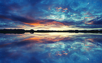 Reflections, Sunset, Ocean, Calm, Steady HD wallpaper