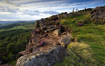 Landscape, Nature, Grass, Stones, Sky, Clouds, Precipice, Break, Height, Plate, View, Slabs, From Above, Above HD wallpaper