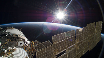 Sunrise, ISS HD wallpaper