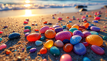 Colorful Pebbles on the Beach - Ultra, pebbles, beach, sand HD wallpaper