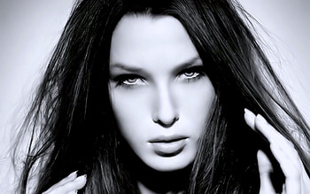 Face, sexy, girl, model, black and white HD wallpaper