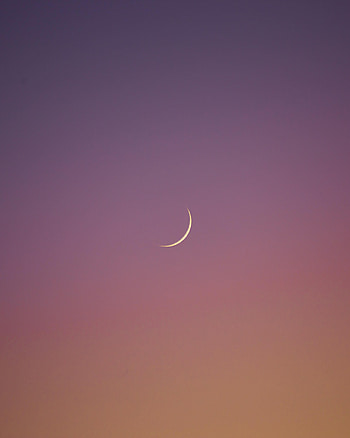 Sky, Twilight, Moon, Violet, Minimalism, Dusk, Purple HD phone wallpaper