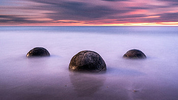 Boulder Beach Highcliff Dunedin New Zealand, sunset, new-zealand, nature, beautiful-places HD wallpaper