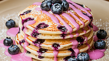 Delicious Blueberry Pancakes - Ultra, blueberry pancake, food, pancake, blueberry, breakfast HD wallpaper