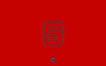 NC State Wolfpack, red background, American football team, NC State Wolfpack emblem, NCAA, North Carolina, USA, American football, NC State Wolfpack logo HD wallpaper