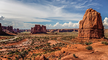 Canyon, clouds, rocks, usa HD wallpaper