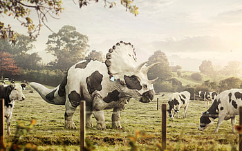 Abduzeedo, Cows, Dinosaurs, Triceratops, Digital Art, Bull, Farm / and Mobile Backgrounds HD wallpaper