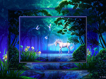 Takaki-Unicorn, other, unicorn, flowers, fantasy HD wallpaper
