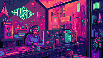 8-Bit Tech Vibes: Pixel Art of a Programmer's Retro Workspace, 8-bit, pixel art, technology, programmer HD wallpaper