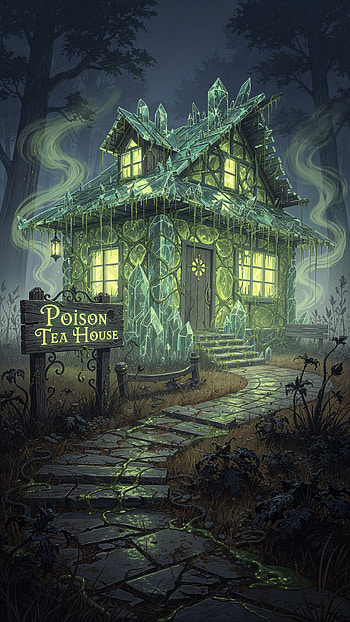 Poison Tea House | Nightshade Tea Cottage | Witchlight Tea, haunted house, cottage HD phone wallpaper