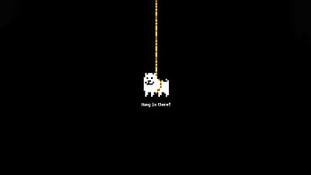 Undertale Hang In There, dog, artist, artwork, digital-art, dark, black HD wallpaper