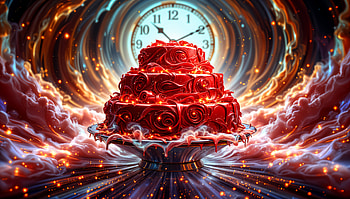Stunning Red Velvet Cake – Ultra, red velvet cake, cake, dessert, clock, fantasy HD wallpaper