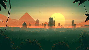 Dawn In Jungle, dawn, jungle, artist, artwork, digital-art, deviantart HD wallpaper