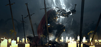 Candlelit Vigil of the Knight — Fantasy, knight, fantasy HD wallpaper