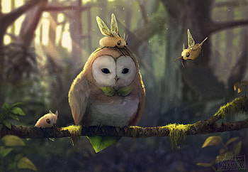 Tranquil Owl, owl, artist, deviantart HD wallpaper