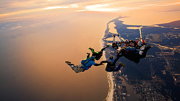 Group jump, Parachuting HD wallpaper