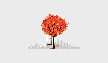 Autumn Tree Minimal Art , tree, minimalism, minimalist, artist, artwork, digital-art HD wallpaper