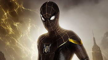Spider New Suit Gold, spider-man-no-way-home, spiderman, 2021-movies, movies HD wallpaper