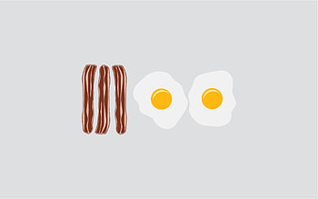 Food, Vector, Scrambled Eggs, Bacon HD wallpaper