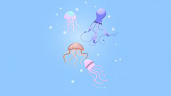 Jellyfish Minimal, jellyfish, underwater, animals, artist, artwork, digital-art, minimalism, minimalist, behance HD wallpaper