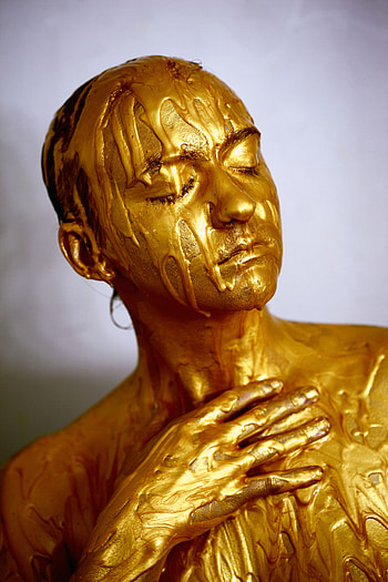 Miscellanea, Miscellaneous, Paint, Golden, Creative, Model HD phone wallpaper