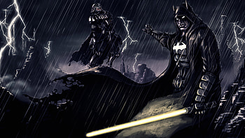 Batman And Joker Darth Vader, batman, joker, superheroes, artwork, dc-comics HD wallpaper