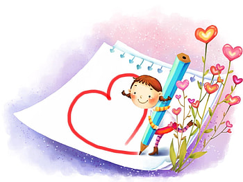 Love, Drawing, , Girl, Child HD wallpaper