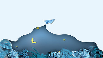 Paper Plane Flying Over Night Landscape, Abstract, Illustration HD wallpaper