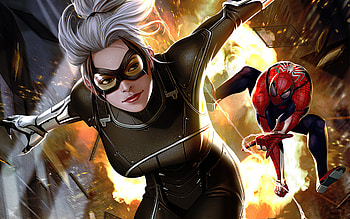 Black Cat Strike, spiderman, superheroes, artwork, artist, artstation HD wallpaper