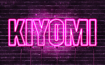 Happy Birtay Kiyomi, , pink neon lights, Kiyomi name, creative, Kiyomi Happy Birtay, Kiyomi Birtay, popular japanese female names, with Kiyomi name, Kiyomi HD wallpaper