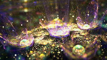 Glitterings, fractal, flowers pattern HD wallpaper