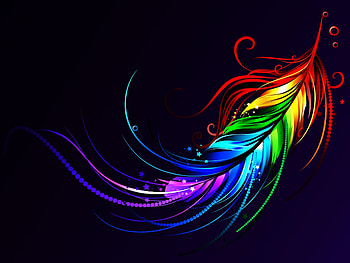 Colors, colorful, feather, abstract HD wallpaper
