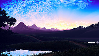 Pixel Landscape, pixel, 8-bit, artist, artwork, digital-art, landscape HD wallpaper