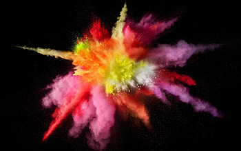 Colors splash on black screen HD wallpaper