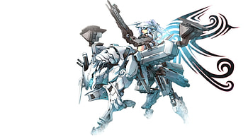 I'm Coming!, wings, white, metal tiger, black, huge weapon, tiger, metal warrior, girl with weapon, blue light, anime, white hair, weapon, metal HD wallpaper