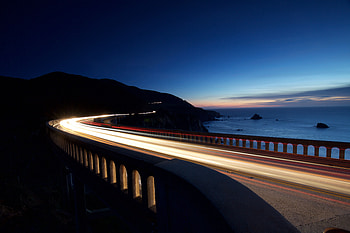 Night, Dark, Turn, Bridge, Backlight, Illumination, Long-Term Exposure HD wallpaper