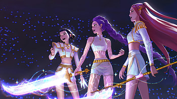 KPop Demon Hunters: Stunning Ultra of Fierce Fighters, KPop Demon Hunters, Rumi (KPop Demon Hunters), Mira (KPop Demon Hunters), Zoey (KPop Demon Hunters) HD wallpaper