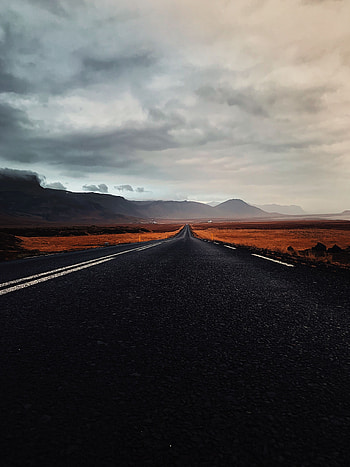 Nature, Clouds, Asphalt, Relief, Iceland, Track, Route, Highway, North, Deserted HD phone wallpaper